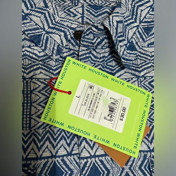 Houston White Adult Long Sleeve African Woven Button-Down Shirt - Blue Large - Picture 5 of 5